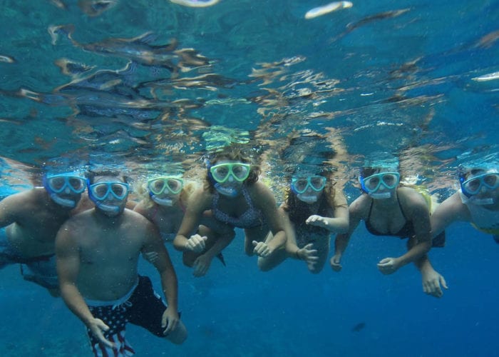 Friends Swimming