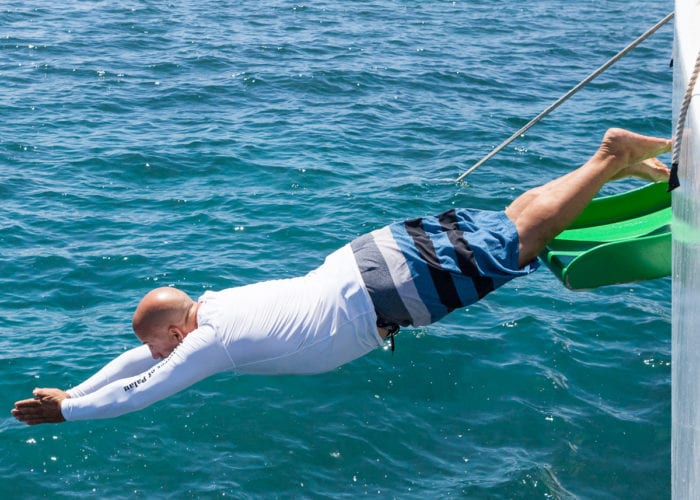 The Man Jumping Into The Sea