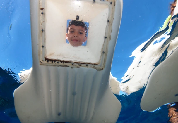 Kids Viewing From Sea Boards